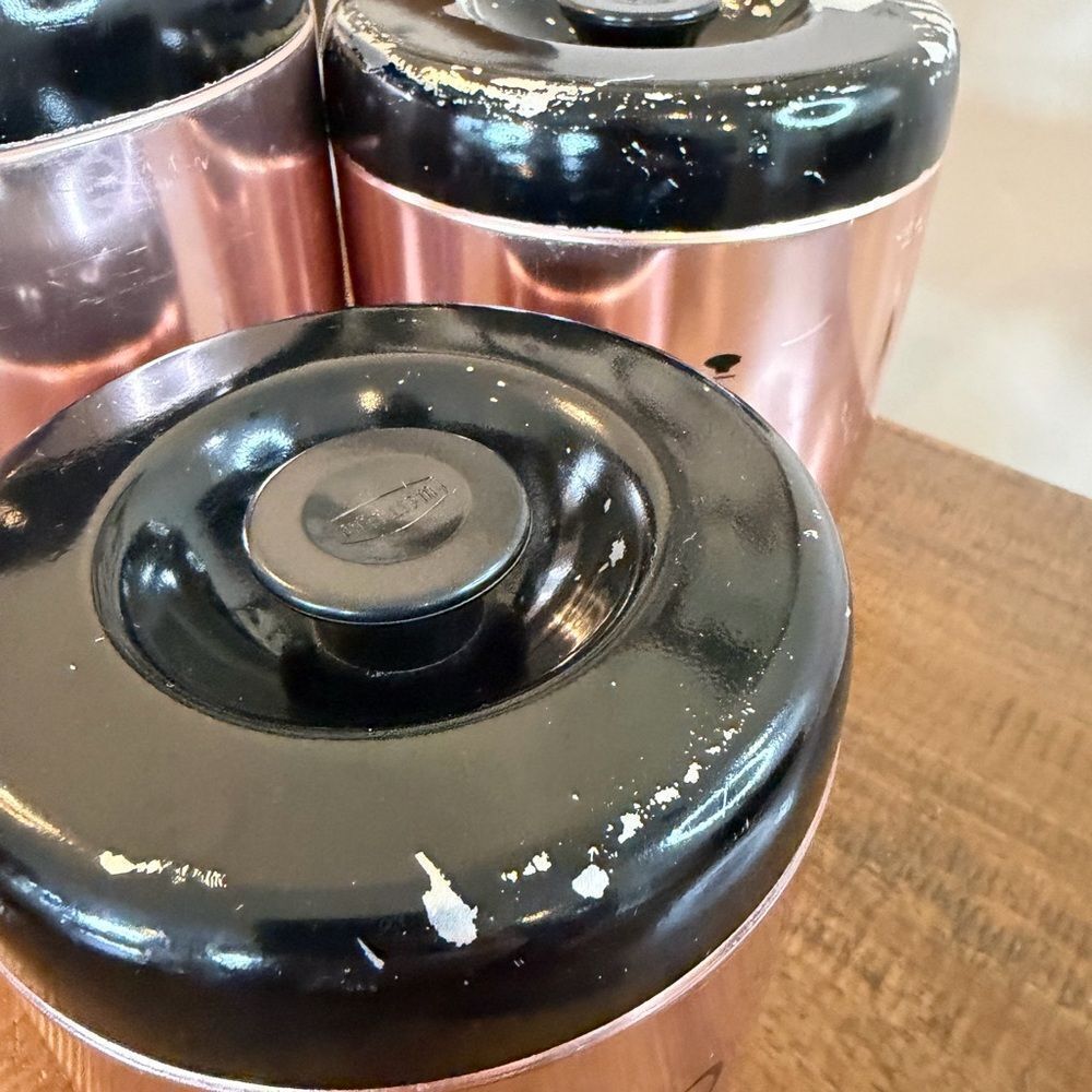 West Bend Copper Colored Aluminum Canisters Coffee-Sugar-Tea - Picture 10 of 10